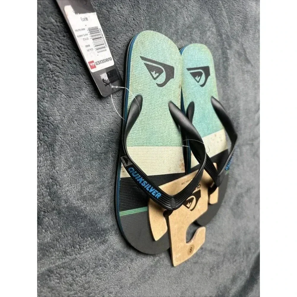 Quiksilver Men’s Molokai Sunset Flip Flop Black Sandals Size 8
